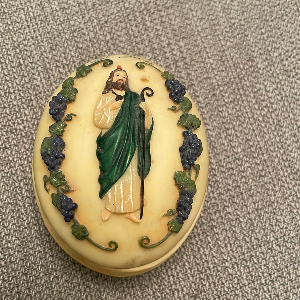 St. Jude Trinket Resin Box Keepsake Box Religious